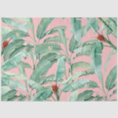 Roze moderne Waterverf tropische banaan palmblader Tissuepapier (Voorkant)