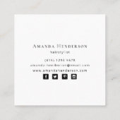 Roze moderne Waterverven penseelstreken Elegant Vierkante Visitekaartje (Achterkant)