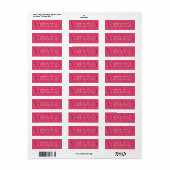 Roze moderne XOXO Valentijnsdag retouradres Etiket (Full Sheet)
