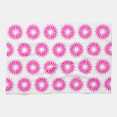 Roze moderne zonnebursten theedoek (Horizontaal)