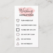 Roze moderne zorginstructies  Logo Visitekaartje (Achterkant)