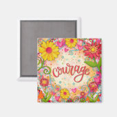  Roze Moed Floral Moderne Inspirativiteit Magneet (Voorkant / Achterkant)