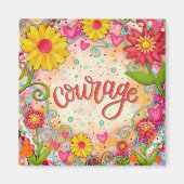  Roze Moed Floral Moderne Inspirativiteit Magneet (Voorkant)