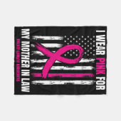 Roze moeder bij wet Borstkanker Fleece Deken (Voorkant (Horizontaal))