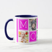 Roze Moeder Custom Foto Collage Koffie Mok (Links)