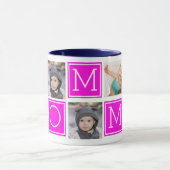 Roze Moeder Custom Foto Collage Koffie Mok (Midden)