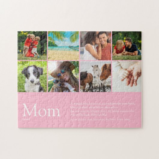 Roze Moeder Definitie Quote Fotocollage Legpuzzel (Horizontaal)