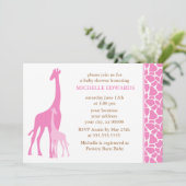 Roze moeder en Baby Giraffe Baby shower Kaart (Staand voorkant)