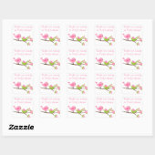  roze Moeder en baby vogelvierkante sticker (Vel)