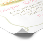 Roze Moeder Gans Baby shower Luiers Raffle Poster (Hoek)