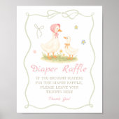 Roze Moeder Gans Baby shower Luiers Raffle Poster (Voorkant)