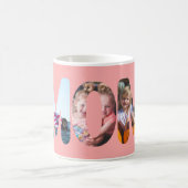 Roze Moeder Gepersonaliseerde Foto Koffiemok (Center)
