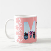 Roze Moeder Gepersonaliseerde Foto Koffiemok (Links)