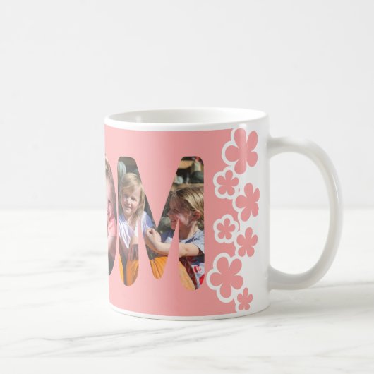 Roze Moeder Gepersonaliseerde Foto Koffiemok (Rechts)