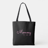 Roze Moeder Gevestigde Script Typografie Tote Bag (Achterkant)