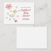 Roze Moeder Goose Baby shower Uitnodiging (Voorkant / Achterkant)