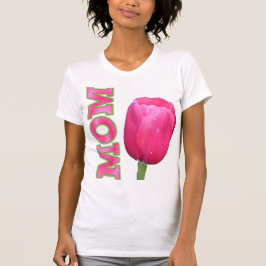 Roze moeder met roze tulp t-shirt