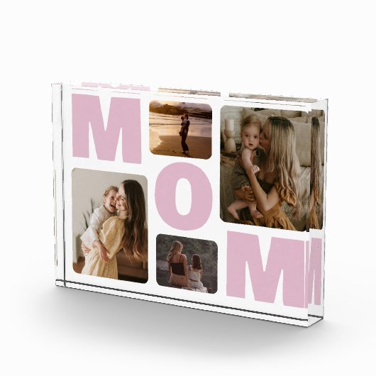 Roze Moeder Moederdag Familie Fotocollage Fotoblokken (Rechts)