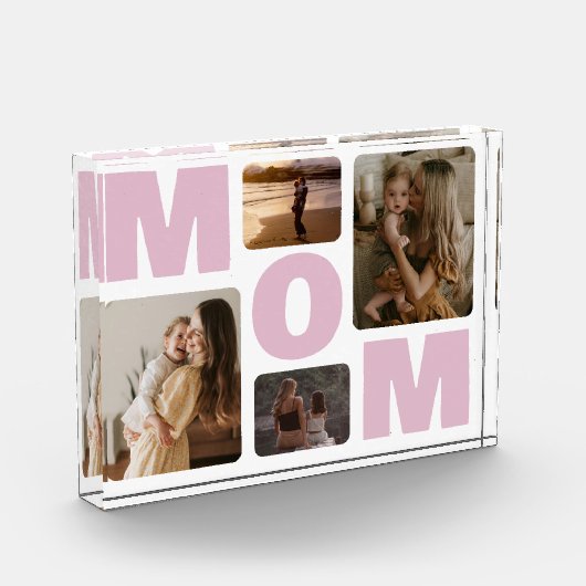 Roze Moeder Moederdag Familie Fotocollage Fotoblokken (Links)