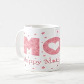 Roze moeder Mok - Moederdag Heart & Floral Design (Voorkant links)