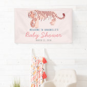 Roze Moeder Tijger & Cub Baby shower Banner (Insitu)