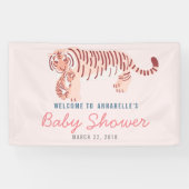 Roze Moeder Tijger & Cub Baby shower Banner (Horizontaal)