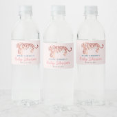 Roze Moeder Tijger Cub Baby shower Waterfles Label Waterfles Etiket (Flessen)