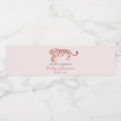 Roze Moeder Tijger Cub Baby shower Waterfles Label Waterfles Etiket (Enkel label)