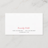 Roze moeder tijger en cub mama Visitekaartje Contactkaartje (Achterkant)