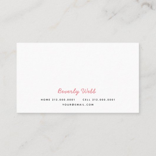 Roze moeder tijger en cub mama Visitekaartje Contactkaartje (Achterkant)