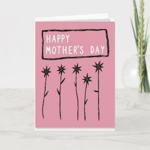 Roze Moederdag bloemenkaart Kaart