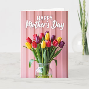 Roze Moederdag Boeketkaart Kaart