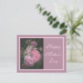 Roze Moederdag Briefkaart (Staand voorkant)