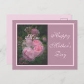 Roze Moederdag Briefkaart (Voorkant / Achterkant)