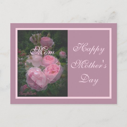 Roze Moederdag Briefkaart (Voorkant)