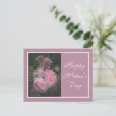 Roze Moederdag Briefkaart (Staand voorkant)