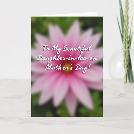 Roze Moederdag Dochterkaart Kaart (Voorkant)