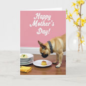 Roze Moederdag Feest Kaart (Gele Bloem)