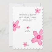  roze Moederdag foto Feestdagenkaart (Achterkant)