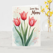 Roze Moederdag geschilderde kaart (Gele Bloem)