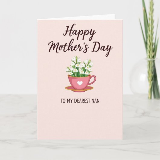 Roze Moederdag Hart Kaart (Voorkant)