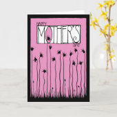 Roze Moederdag Kaart (Gele Bloem)