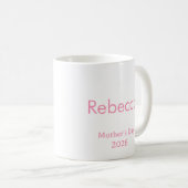 Roze Moederdag met naam en jaar Koffiemok (Voorkant rechts)