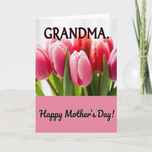 Roze Moederdag Oma Kaart (Voorkant)