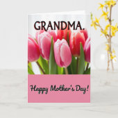 Roze Moederdag Oma Kaart (Gele Bloem)