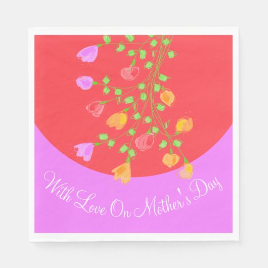 Roze Moederdag papieren servetten (Voorkant)