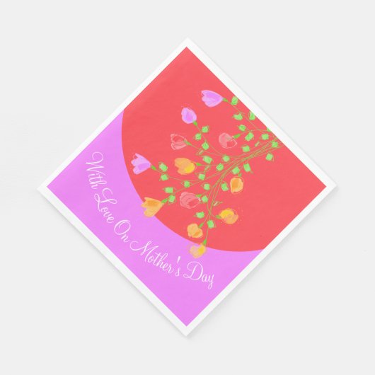 Roze Moederdag papieren servetten (Hoek)