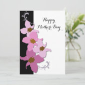 Roze Moederdag platte Kaart (Staand voorkant)