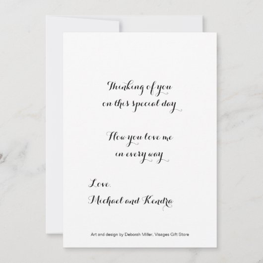 Roze Moederdag platte Kaart (Achterkant)