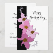Roze Moederdag platte Kaart (Voorkant / Achterkant)
